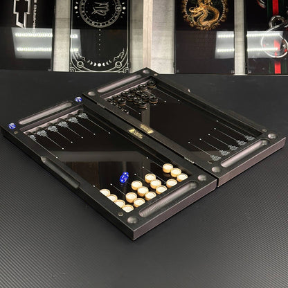 Jeu de backgammon de luxe en verre avec marque de voiture, backgammon en bois, personnalisé et prêt à offrir