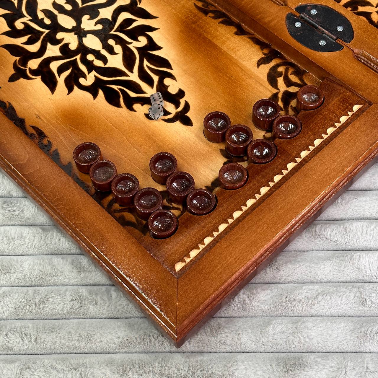 Exclusive Handmade Wooden Chess Set 3-in-1, 70*35cm, Art.191001. Customized and Gift-ready