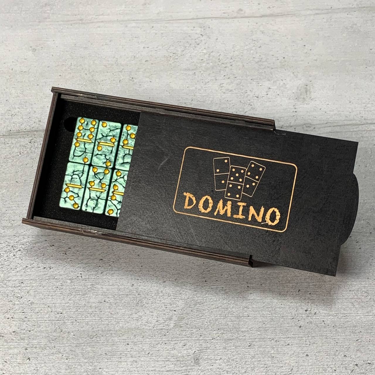 Dominoes Set Handmade Epoxy resin 51*26*13mm  in box. Gift-ready