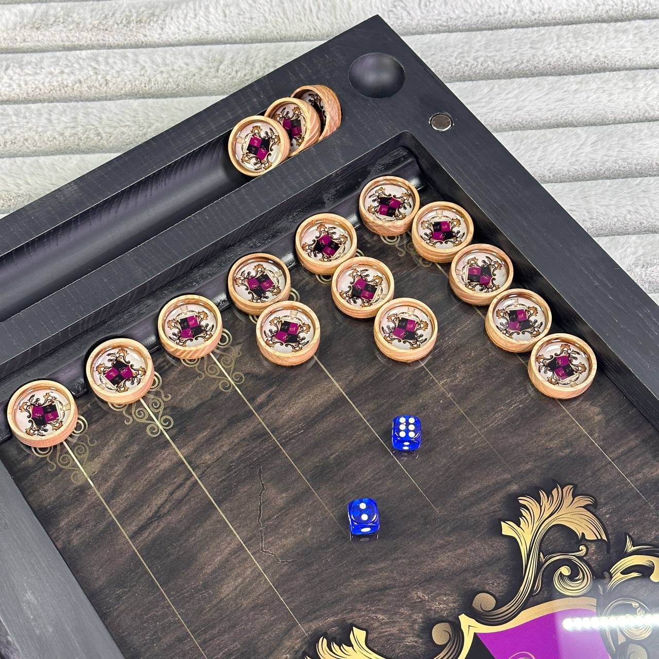 Schach- und Backgammon-Set aus Glas, 3 in 1, im Holzrahmen, 2 Größen, ein luxuriöses Brettspiel als Geschenk