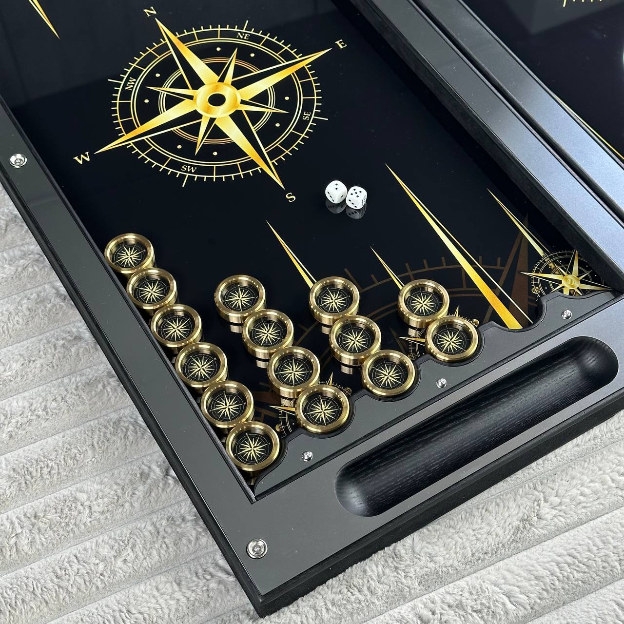 Premium Metal Backgammon Set – Map Design, Stainless Steel & Tempered Glass | Free Global Delivery Gift-ready