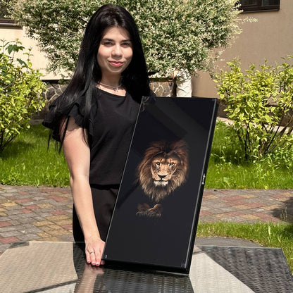 Exquisite Glass Backgammon "Lion" - 61×27 cm, Art. 250058. Customized. Gift-ready | Free worldwide delivery