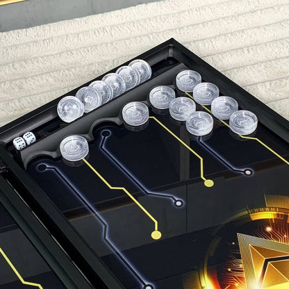 Glass backgammon "Bitcoin-Ethereum",  backgammon board, gift for boss, Gift-ready