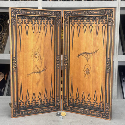 Wooden Backgammon "Star and Pistols" – Brutal Style & Uncompromising Quality Gift-ready