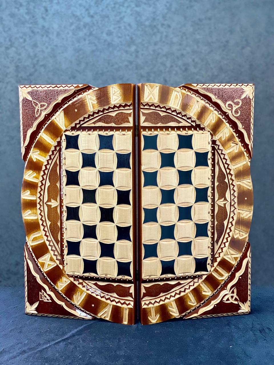 Exclusivo juego de ajedrez y backgammon de madera hecho a mano 3 en 1, tablero de juego de damas