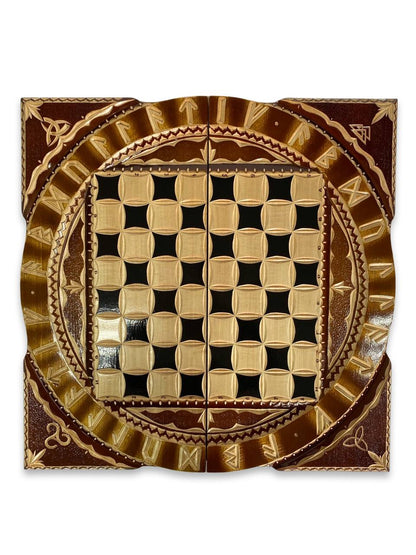 Exclusivo juego de ajedrez y backgammon de madera hecho a mano 3 en 1, tablero de juego de damas