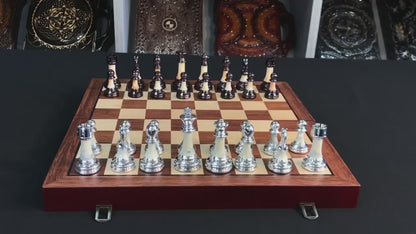 Compact sized Elegant wooden chess set, Gift-ready