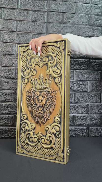 Jeu de backgammon en bois "Roi Lion", 46*23cm. Prêt à offrir