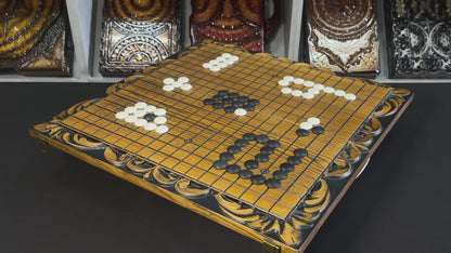 Go game board Handcraft (ancient Chinese strategy game), Unusual board game. Gift-ready