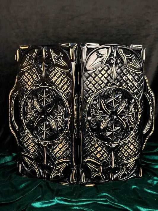 Wooden backgammon with carving under glass, 50×23×8 cm, handmade Gift-ready set